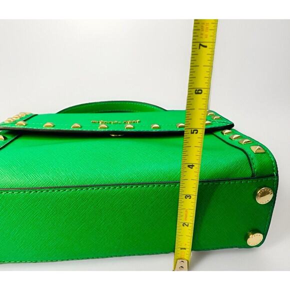 NWOT Michael Kors Dillon Green Palm STD MD Messenger Leather Handbag MSRP $368 - Picture 6 of 16